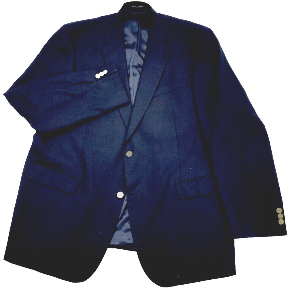 Nicklaus Blazer Wool Blend Blue Gold Button 48 L Dillards Golf Preppy Y2K Career